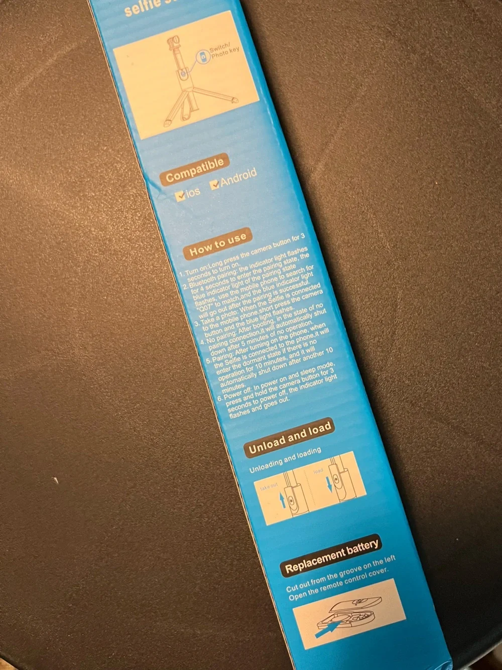Tinksen Remote Cobtrol Selfie Stick - Blue
